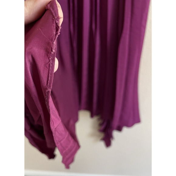 Ramy Brook Sadie Long Sleeve Pleated Midi Dress Size XS PLBRY Shoulder Pads - Picture 3 of 16